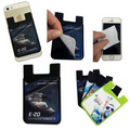 2-in-1 Silicone Phone Wallet w/ Removable and Reusable Micro fiber Screen Cleaner